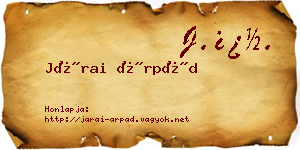 Járai Árpád névjegykártya