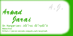 arpad jarai business card